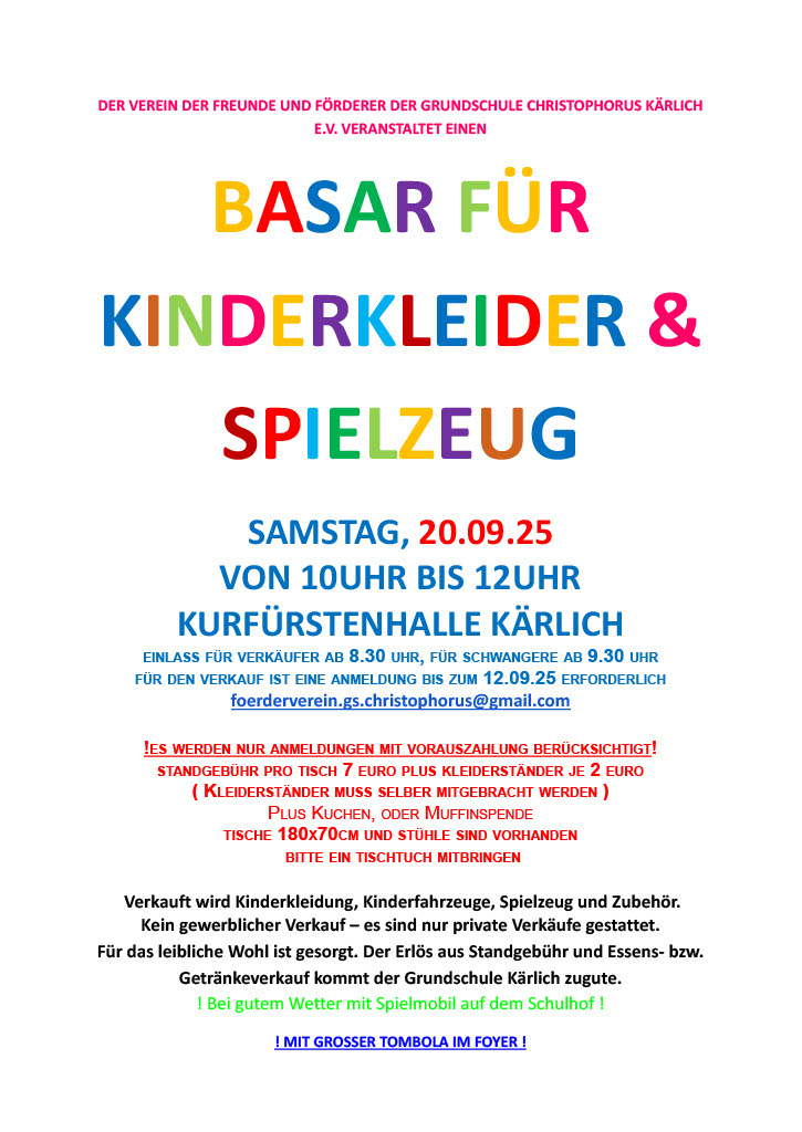 Basar für Kinderkleider & Spielzeug