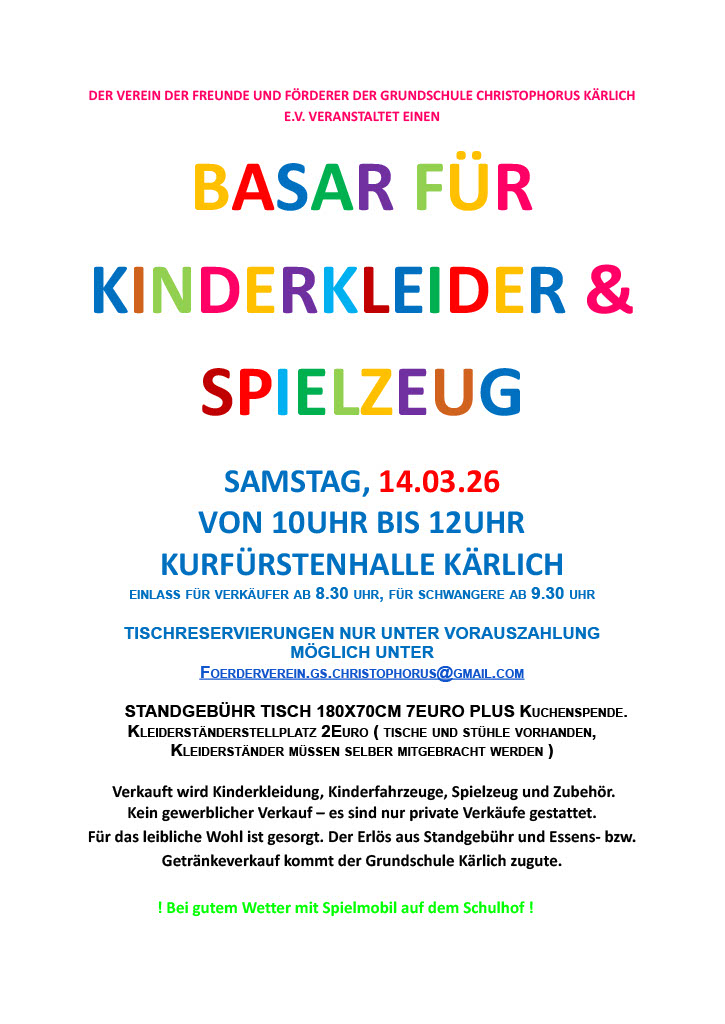 Basar für Kinderkleider & Spielzeug